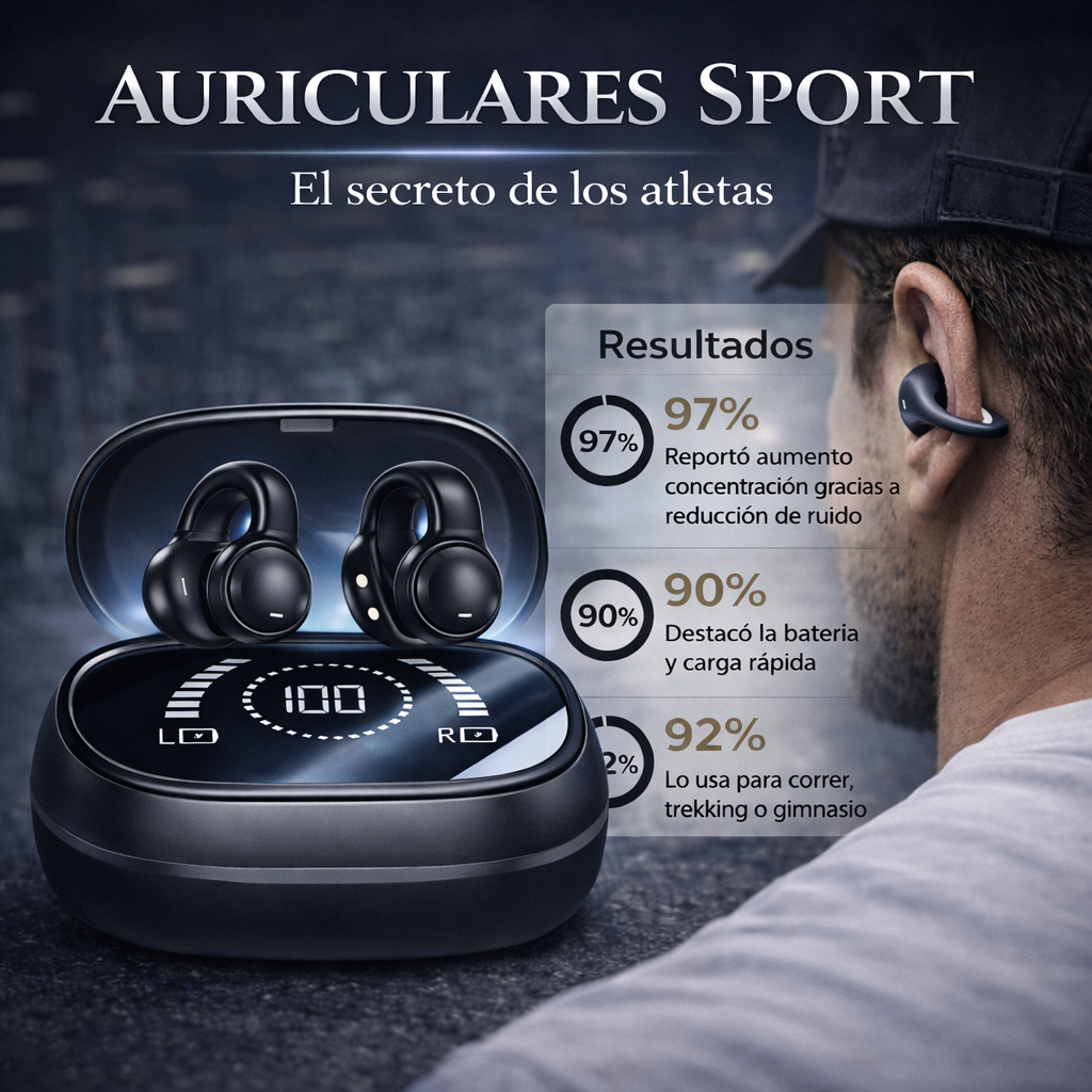 Auriculares deportivos inalámbricos alta fidelidad ideales para correr y gym